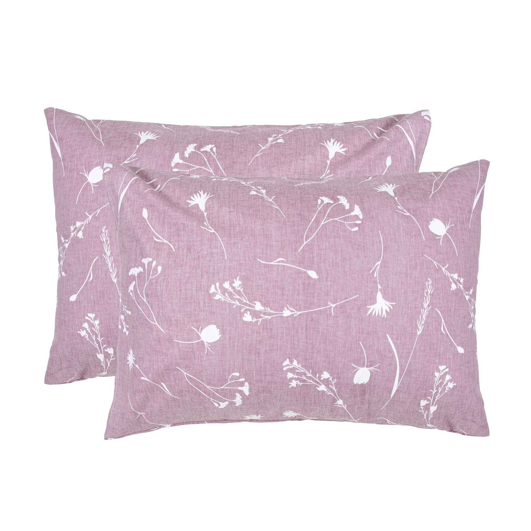 Наволочка бязева Home Line Волошки, лілово-сіра, 50*70 см, 2 шт (173842)